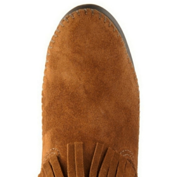 Minnetonka Three Layer Fringe Boots in Brown - Picture 4 of 16